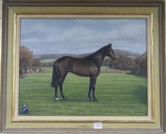 Christine Bousfield, oil on canvas, Gold Bearer, signed and dated 1984, 50 x 64cm